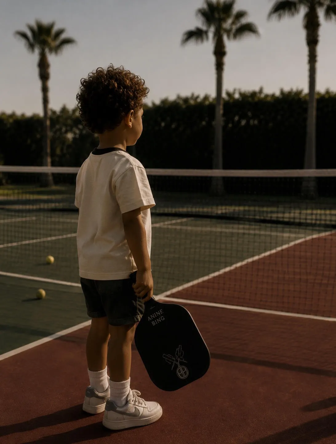 Boy on a pickleball court with paddle — family-friendly community activities